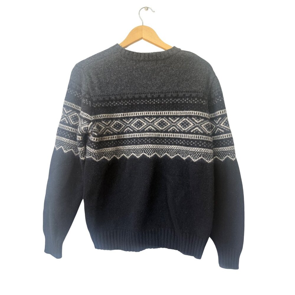 Eddie Bauer Mens 100% Lambswool Fair Isle Sweater Size M Crewneck Quiet Luxury - Picture 4 of 6